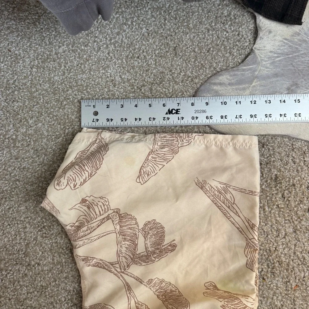 Beach Short Mens XL Tropical Leaf Print Elastic‎ Waist Drawstring Swim Trunks